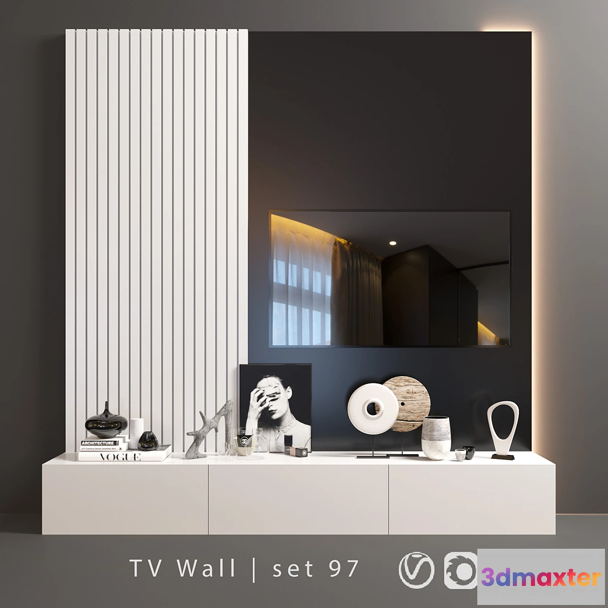 1307883 - TV Wall  set 97 3D Max