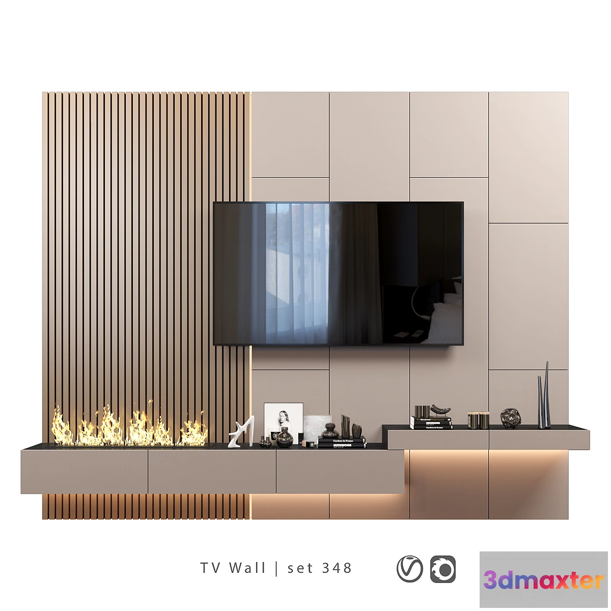1310287 - TV Wall  set 348 3D Max