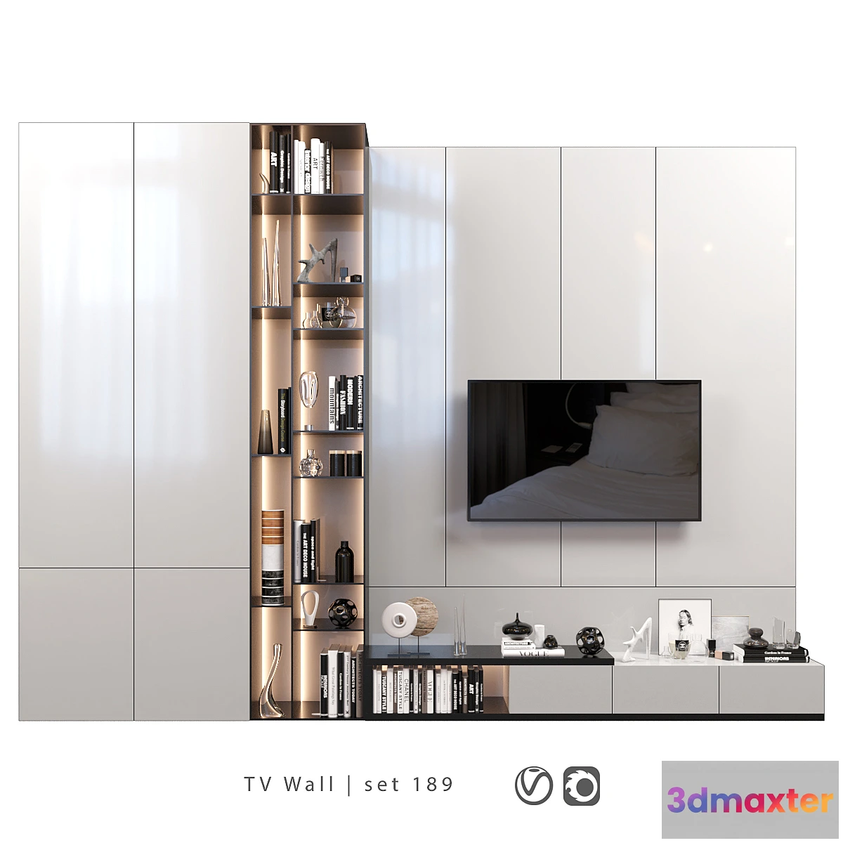 1313167 - TV Wall  set 189 3D Max