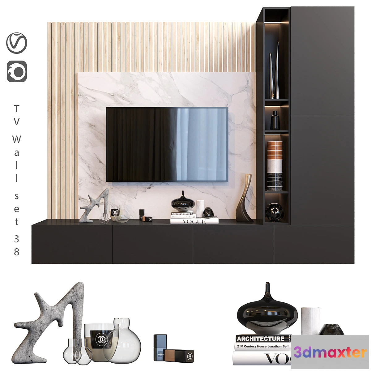 1313199 - TV Wall  set 85 3D Max