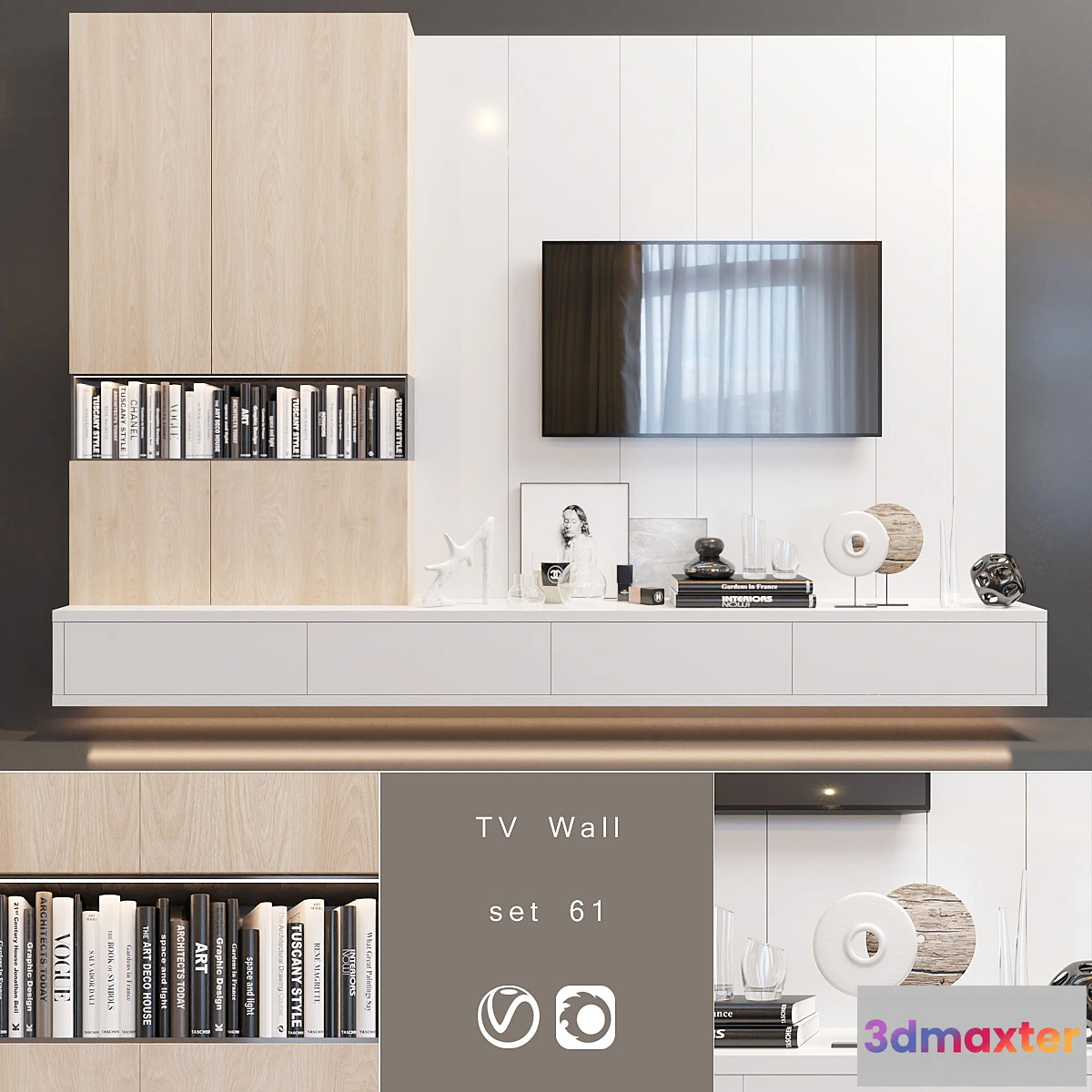 1313947 - TV Wall  set 61 3D Max