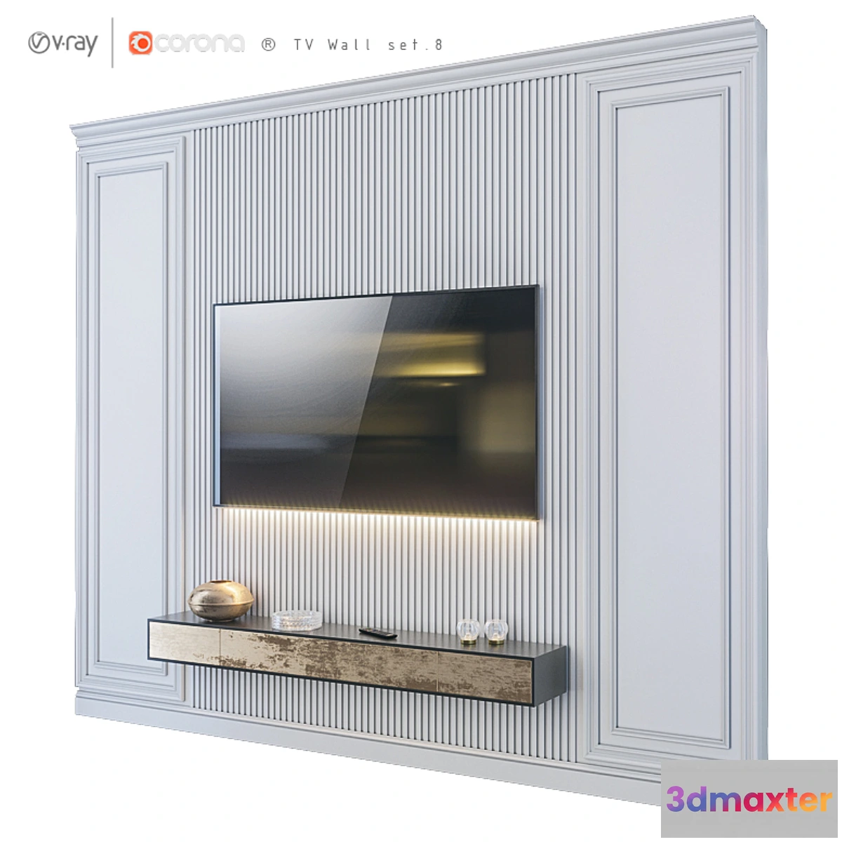 1315097 - TV Wall set.8 3D Max