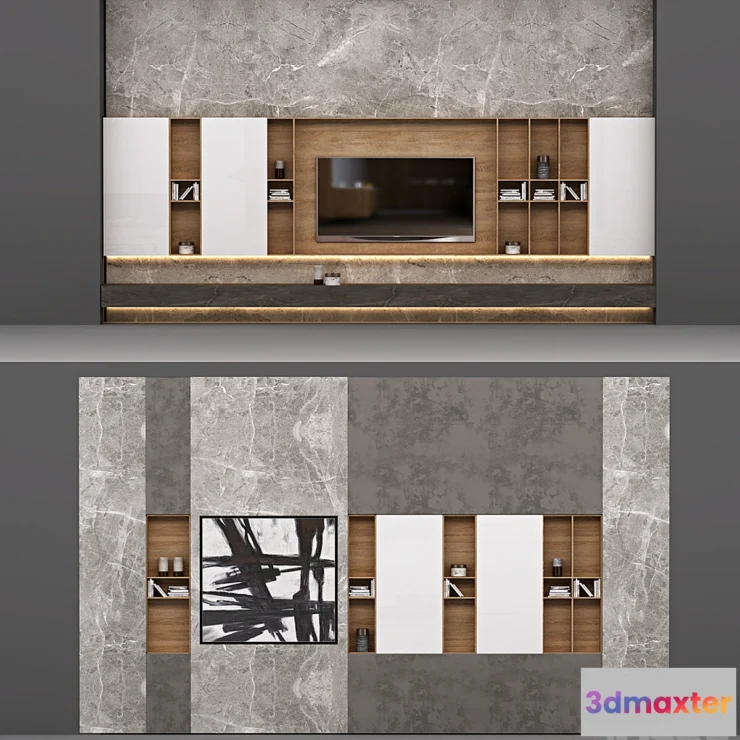 1323701 - tv wall custom made 3D Max