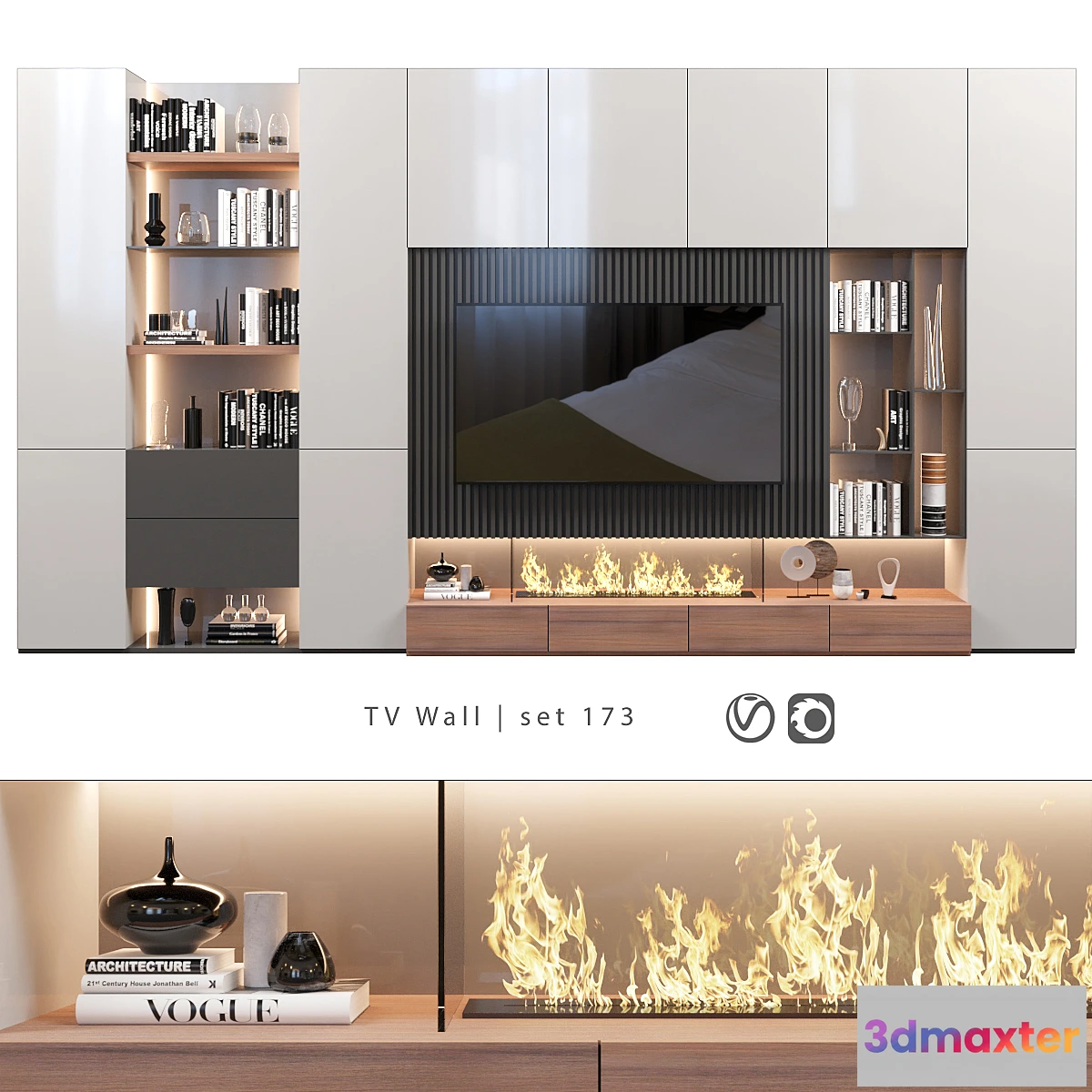 1325889 - TV Wall  set 173 3D Max