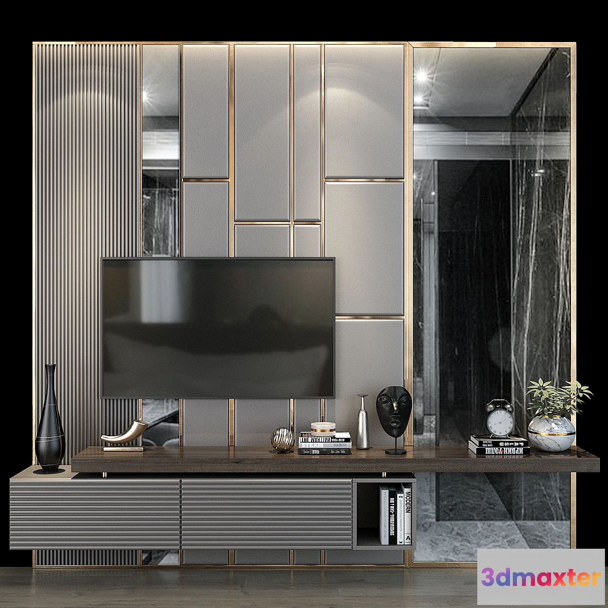 1330999 - TV Wall set 0159 3D Max