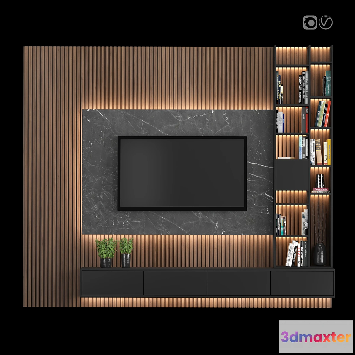 1332385 - TV Wall 30 3D Max