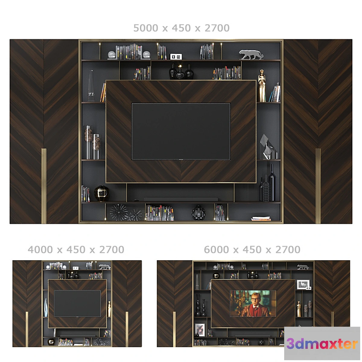 1337508 - TV wall 041. (3 sizes) 3D Max