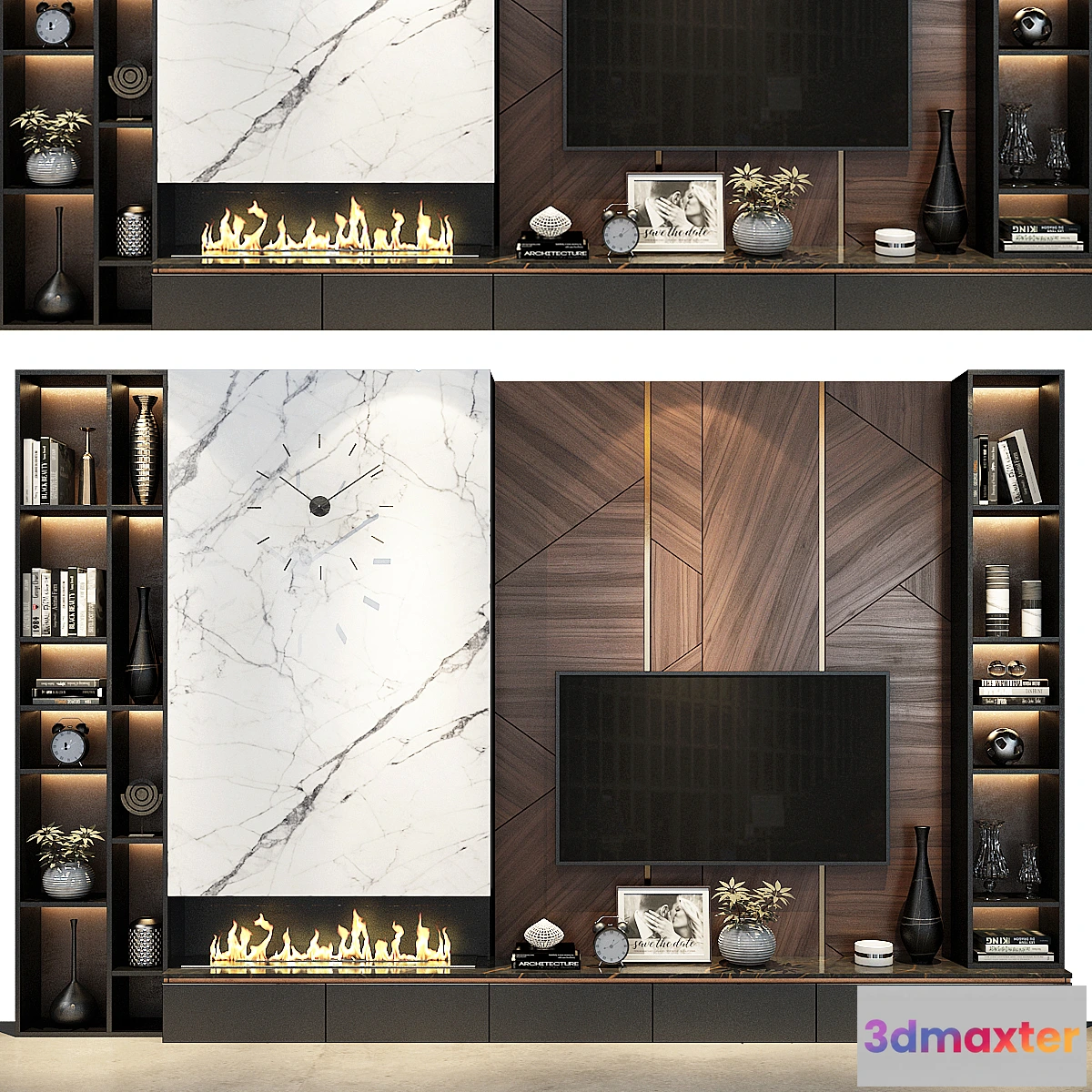 1337596 - TV Wall set 204 3D Max