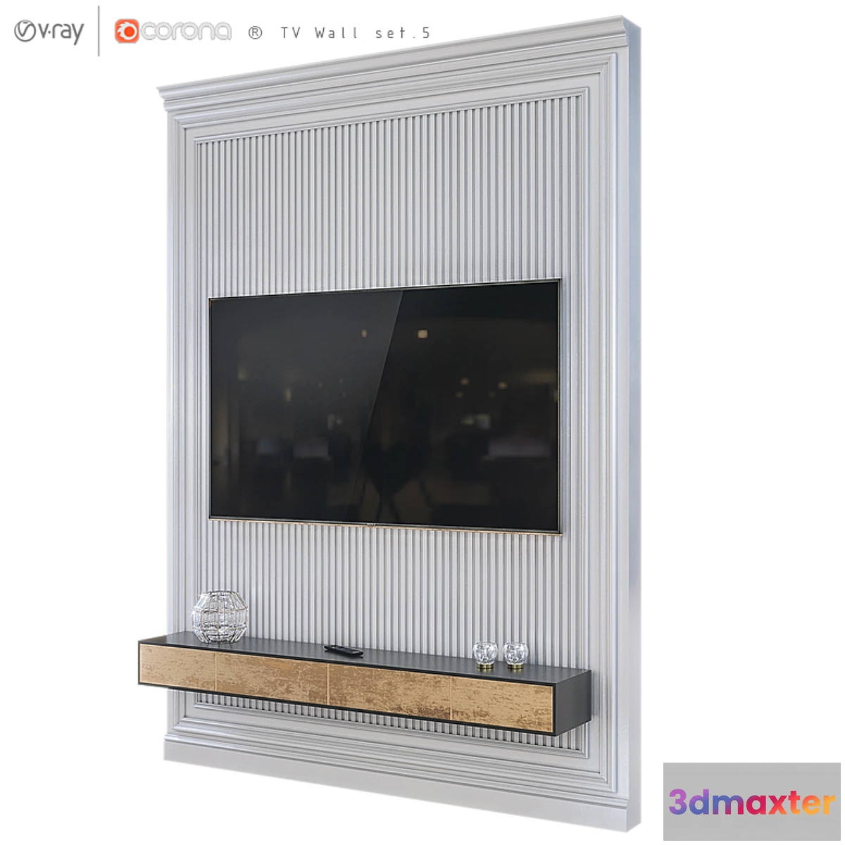 1338870 - TV Wall set.5 3D Max