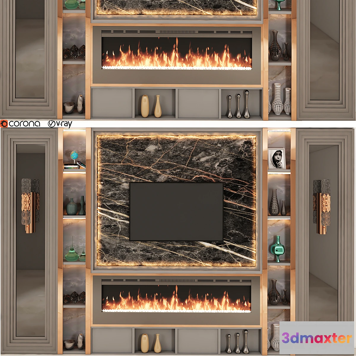 1341397 - modern tv wall set 20 3D Max