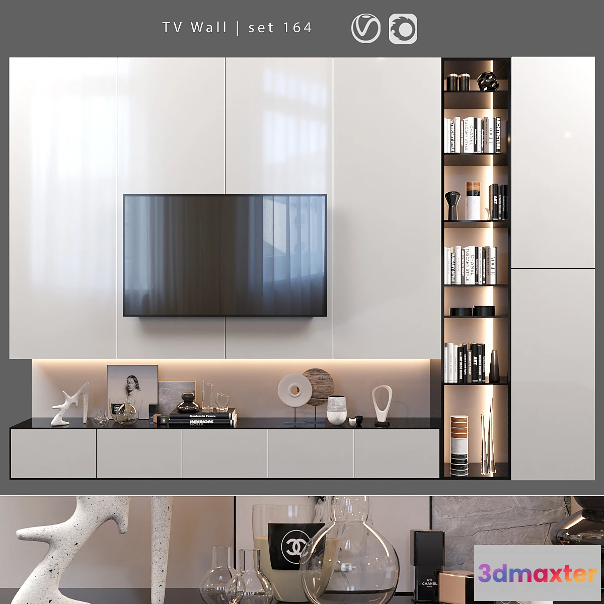 1343693 - TV Wall  set 164 3D Max