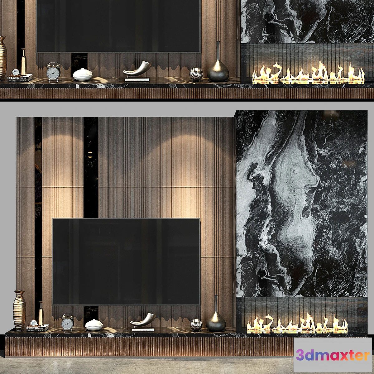 1344859 - TV wall set 70 3D Max