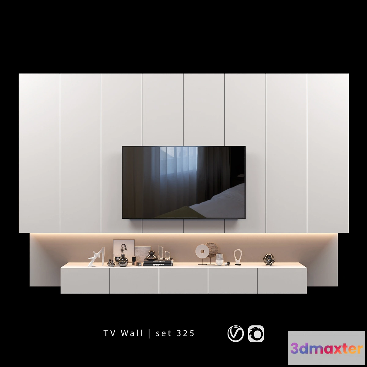1394564 - TV Wall  set 325 3D Max