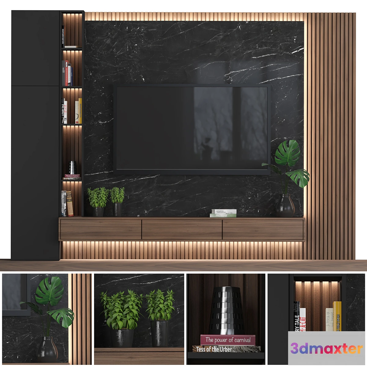 1394592 - TV Wall 57 3D Max