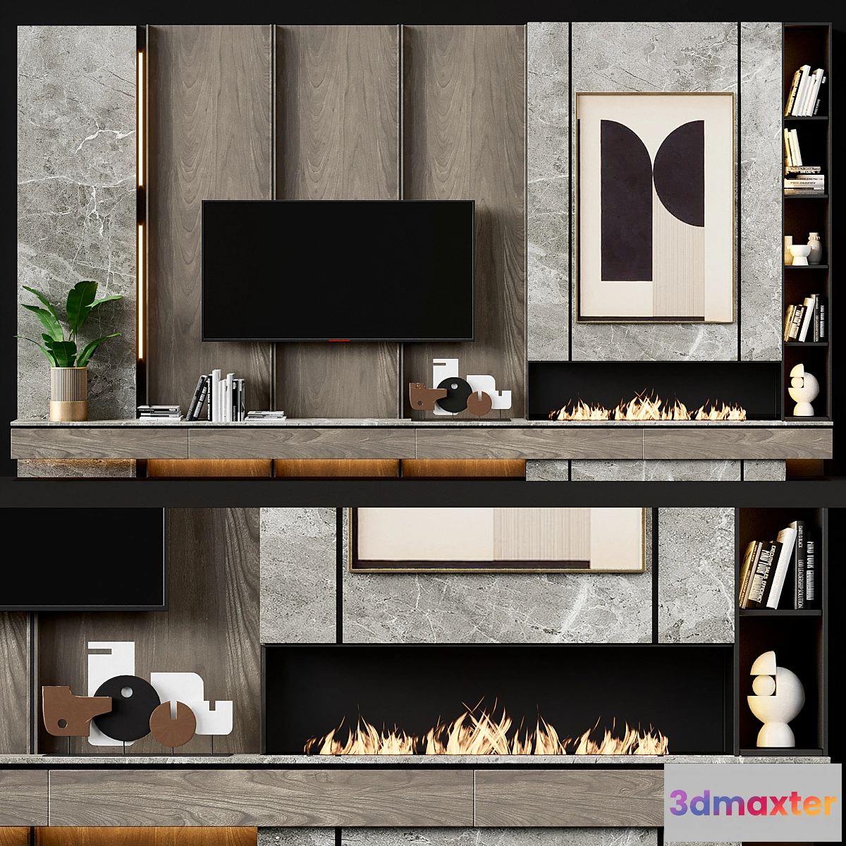 1396310 - TV wall modern 83 3D Max