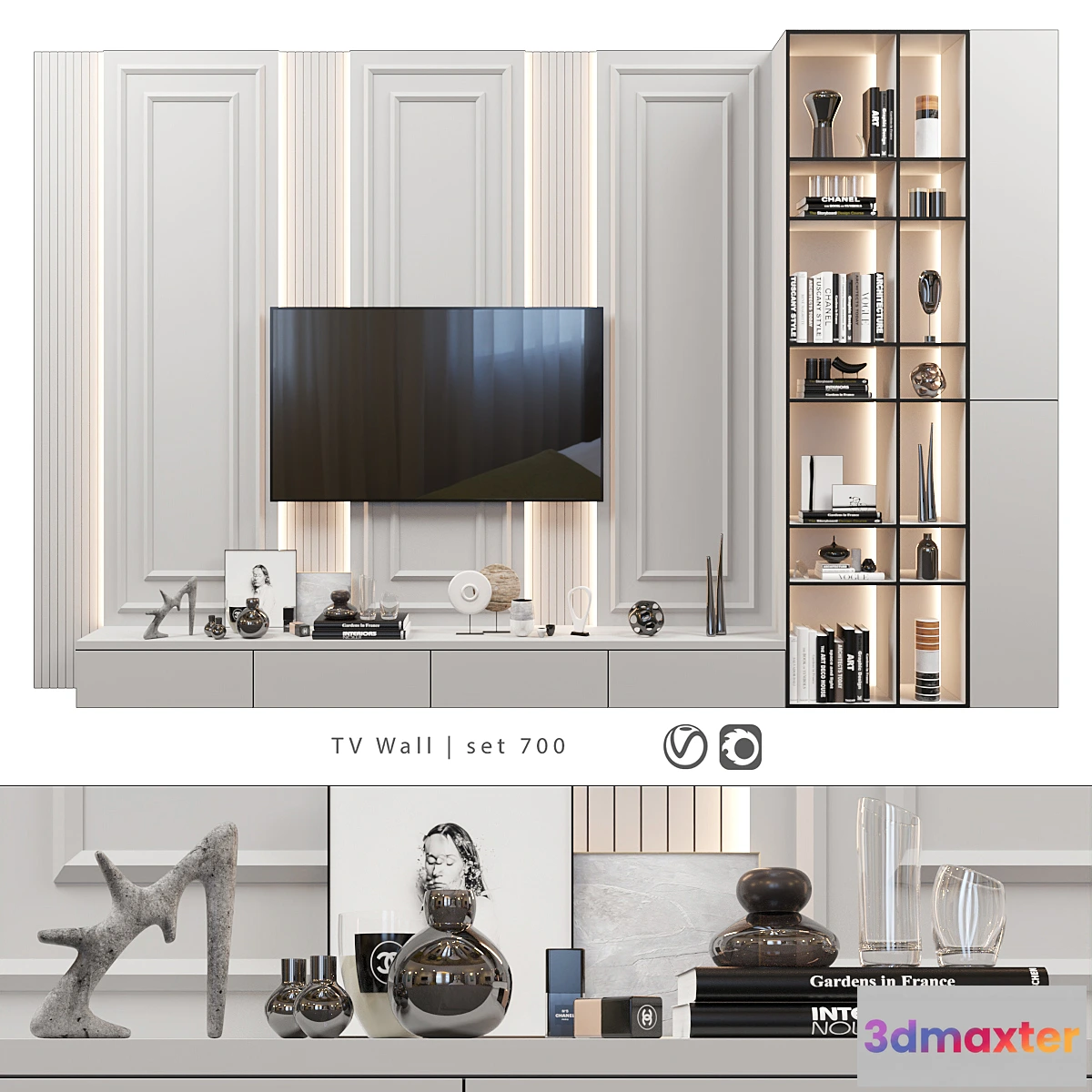1396394 - TV Wall  set 700 3D Max