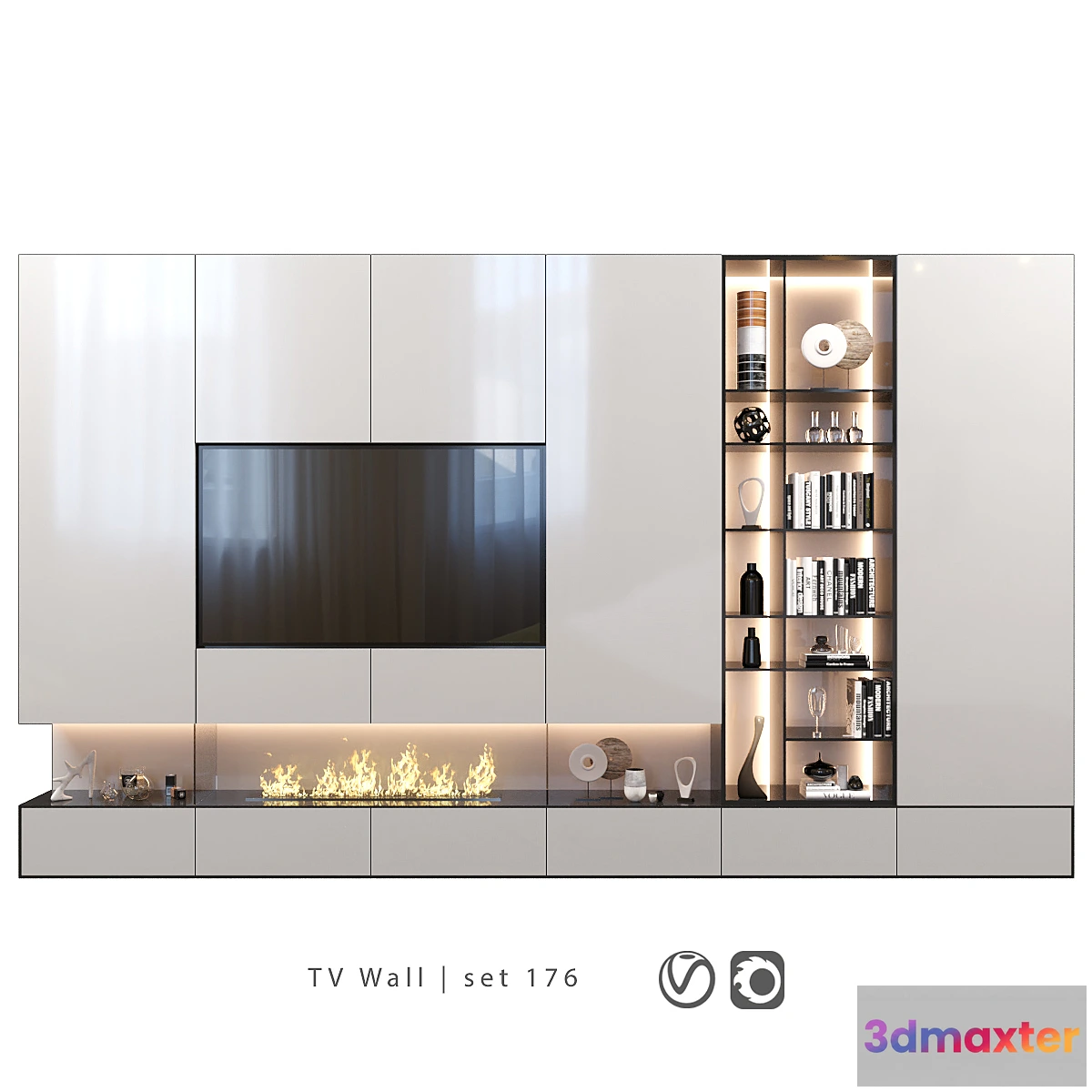 1396848 - TV Wall  set 176 3D Max