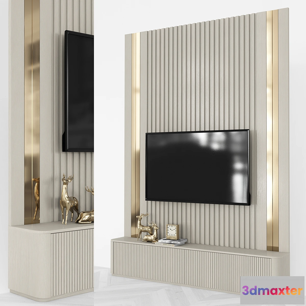 1397904 - Modern TV Wall set46 3D Max