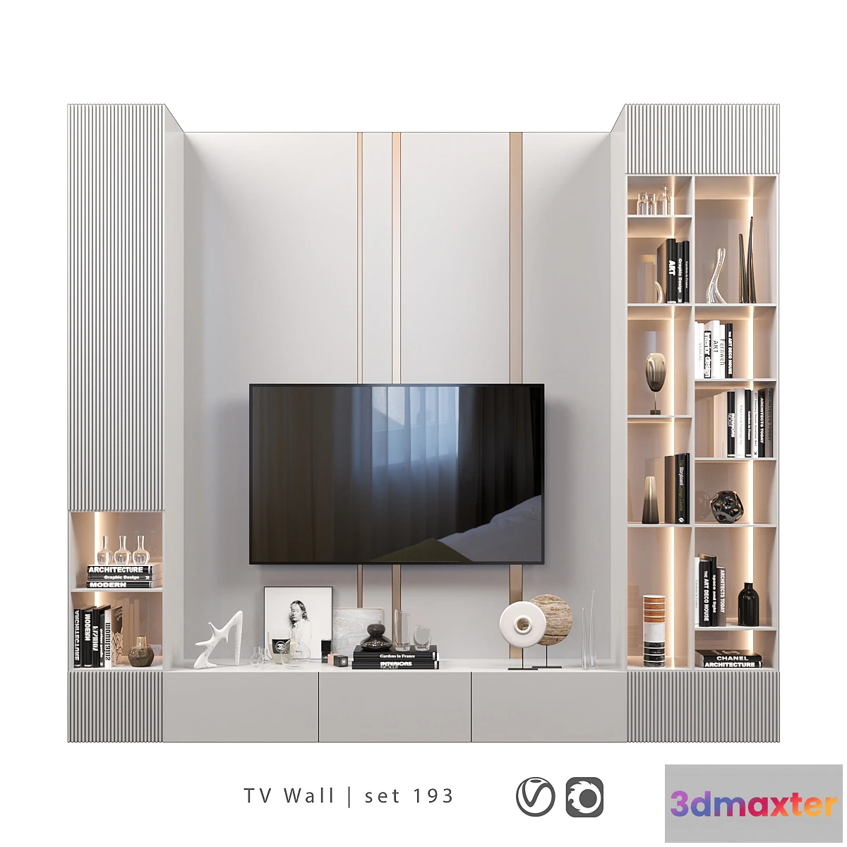 1401090 - TV Wall  set 193 3D Max