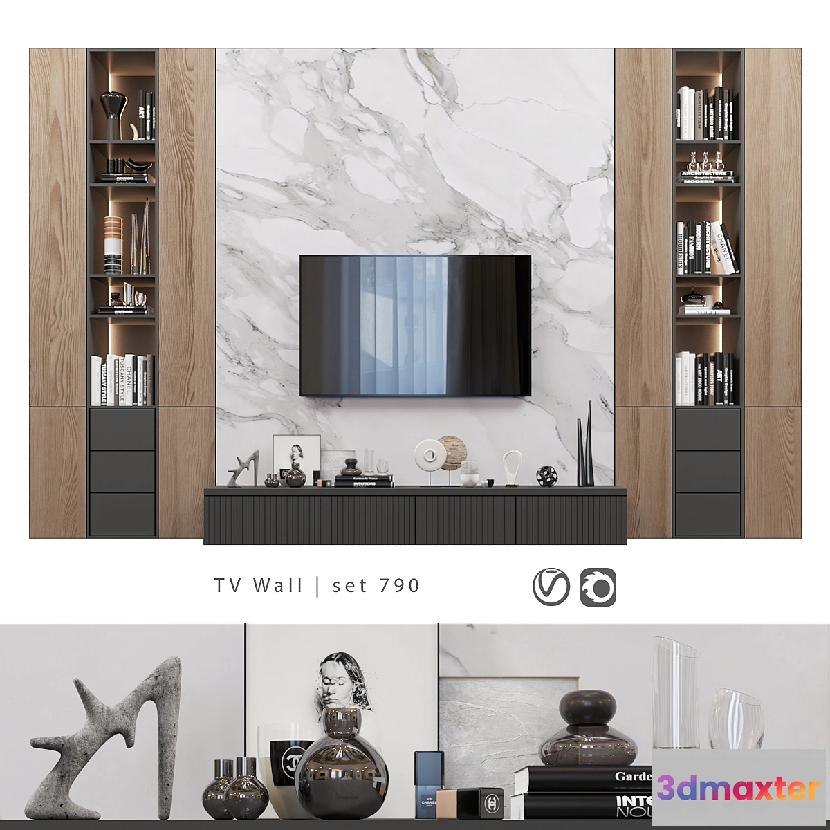 1402832 - TV Wall  set 790 3D Max