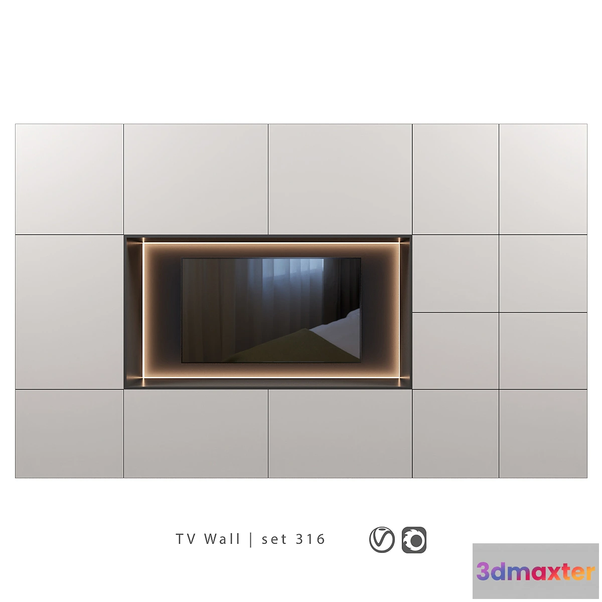 1406766 - TV Wall  set 316 3D Max