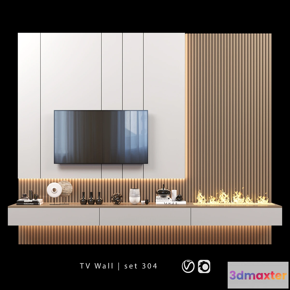 1406868 - TV Wall  set 304 3D Max