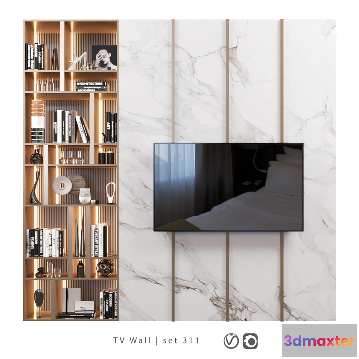 1409488 - TV Wall  set 311 3D Max