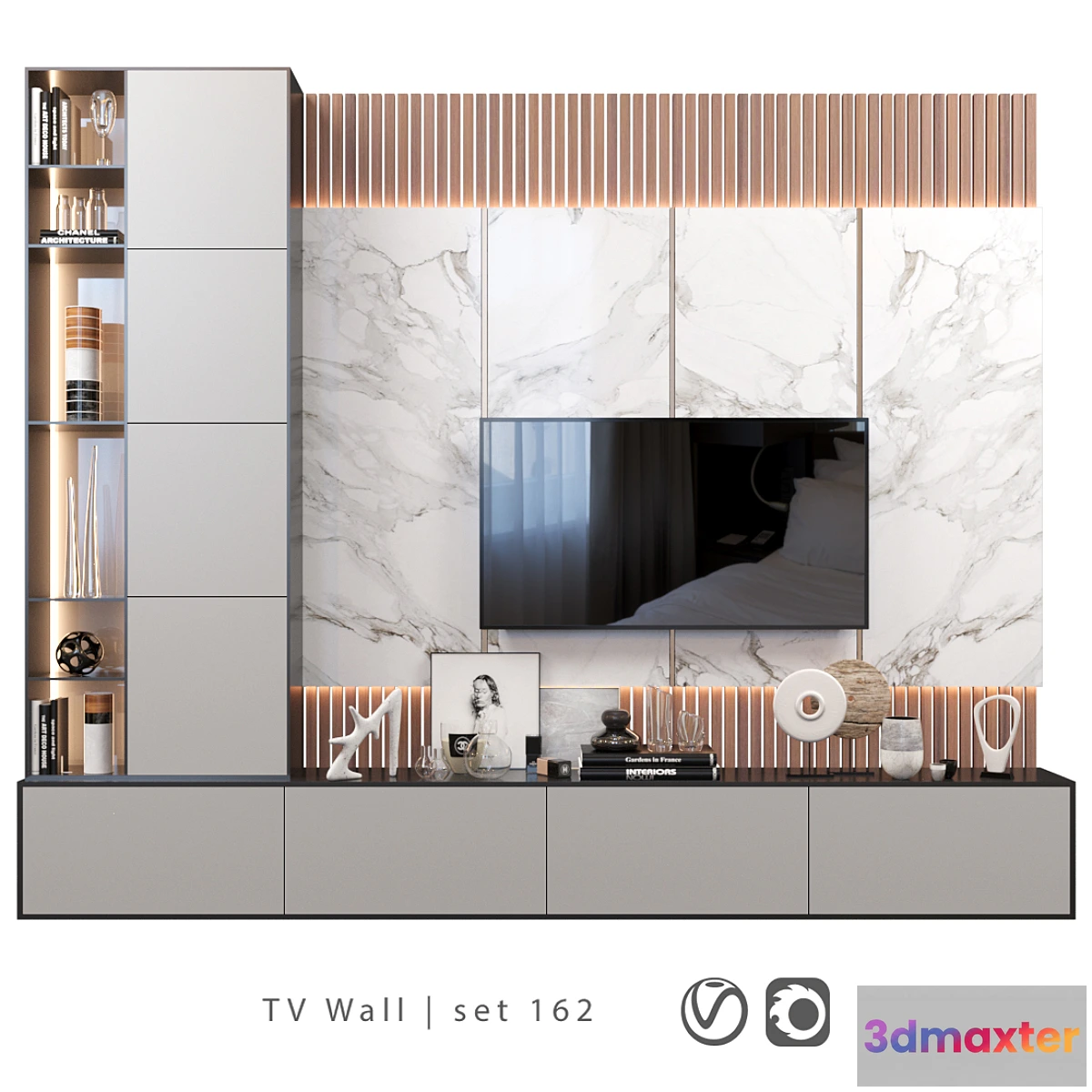 1412854 - TV Wall  set 162 3D Max