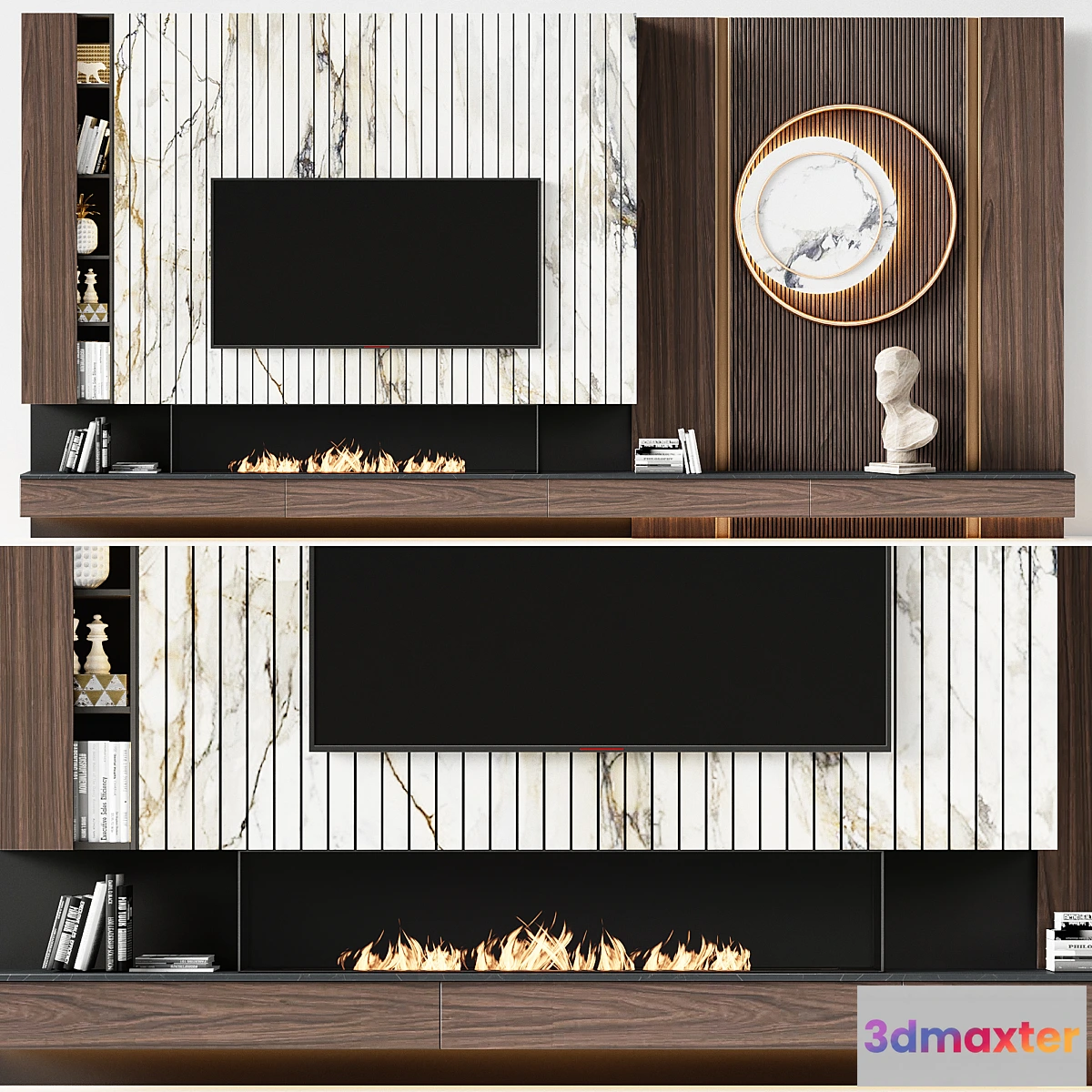 1413546 - TV wall modern 81 3D Max