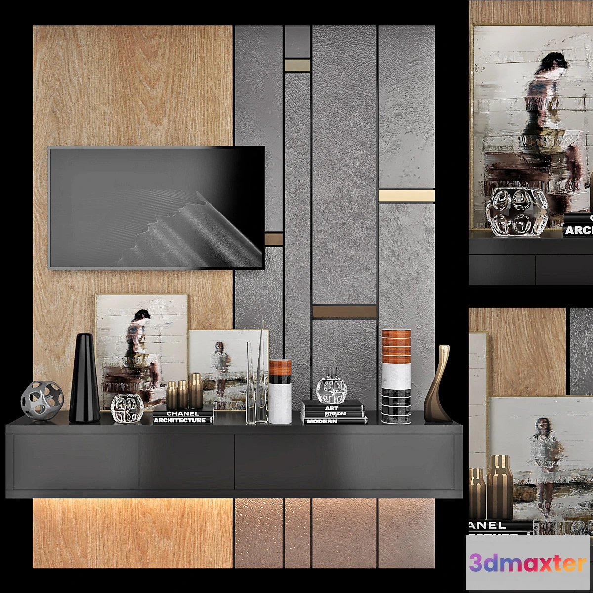 1414214 - TV Wall  set 23 3D Max