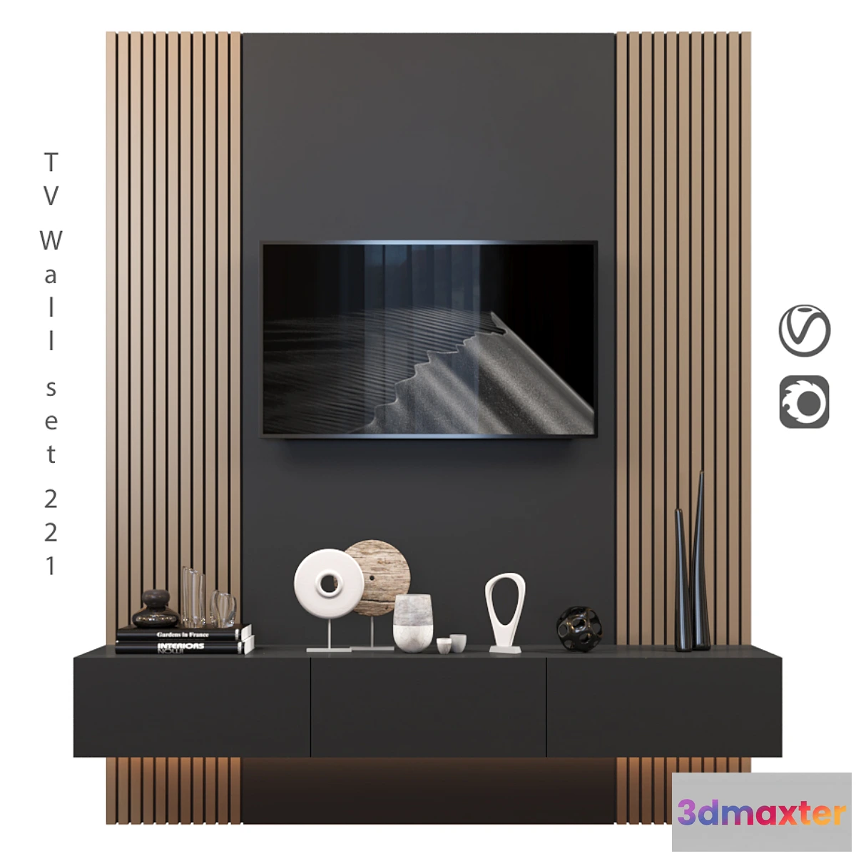 1414630 - TV Wall  set 221 3D Max