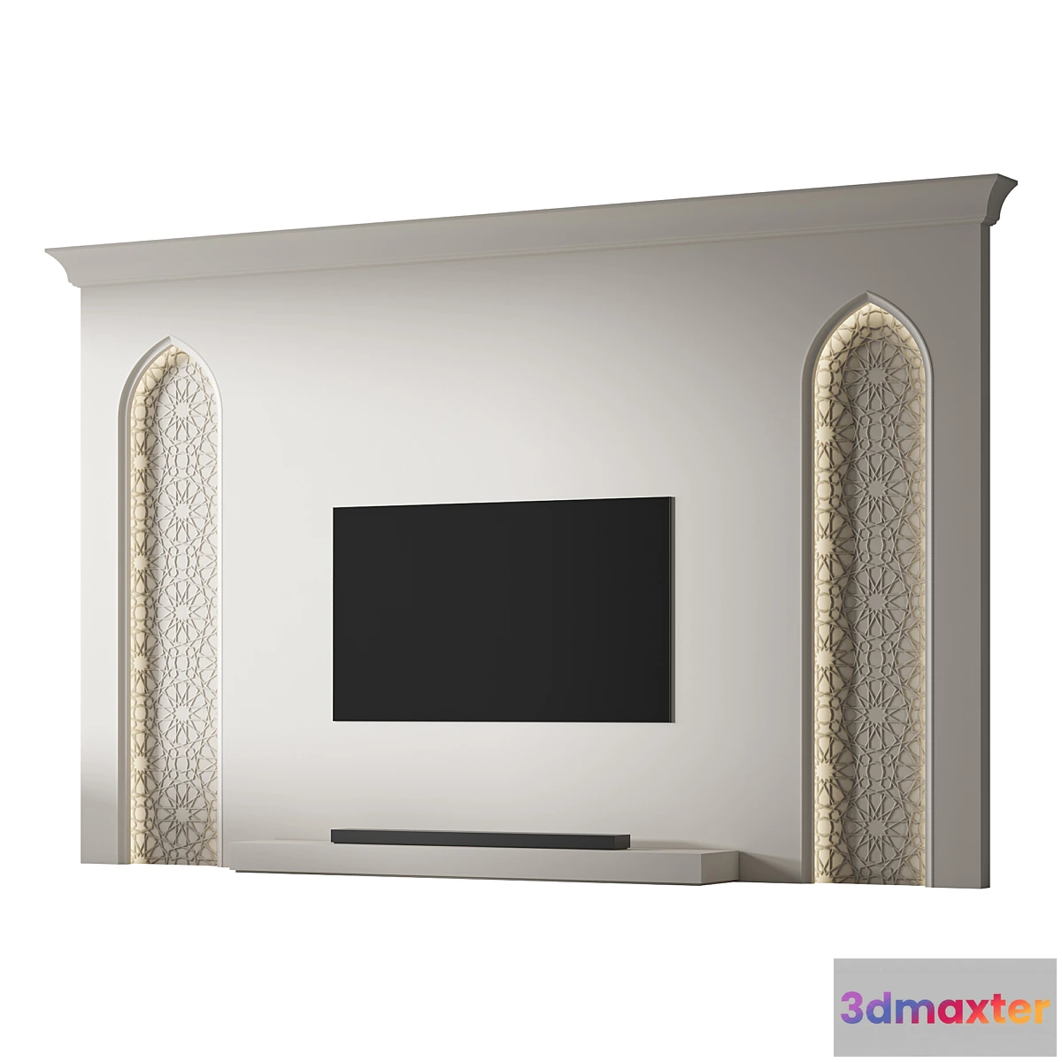 1416096 - Decorative wall 02 TV Arabic wall 3D Max