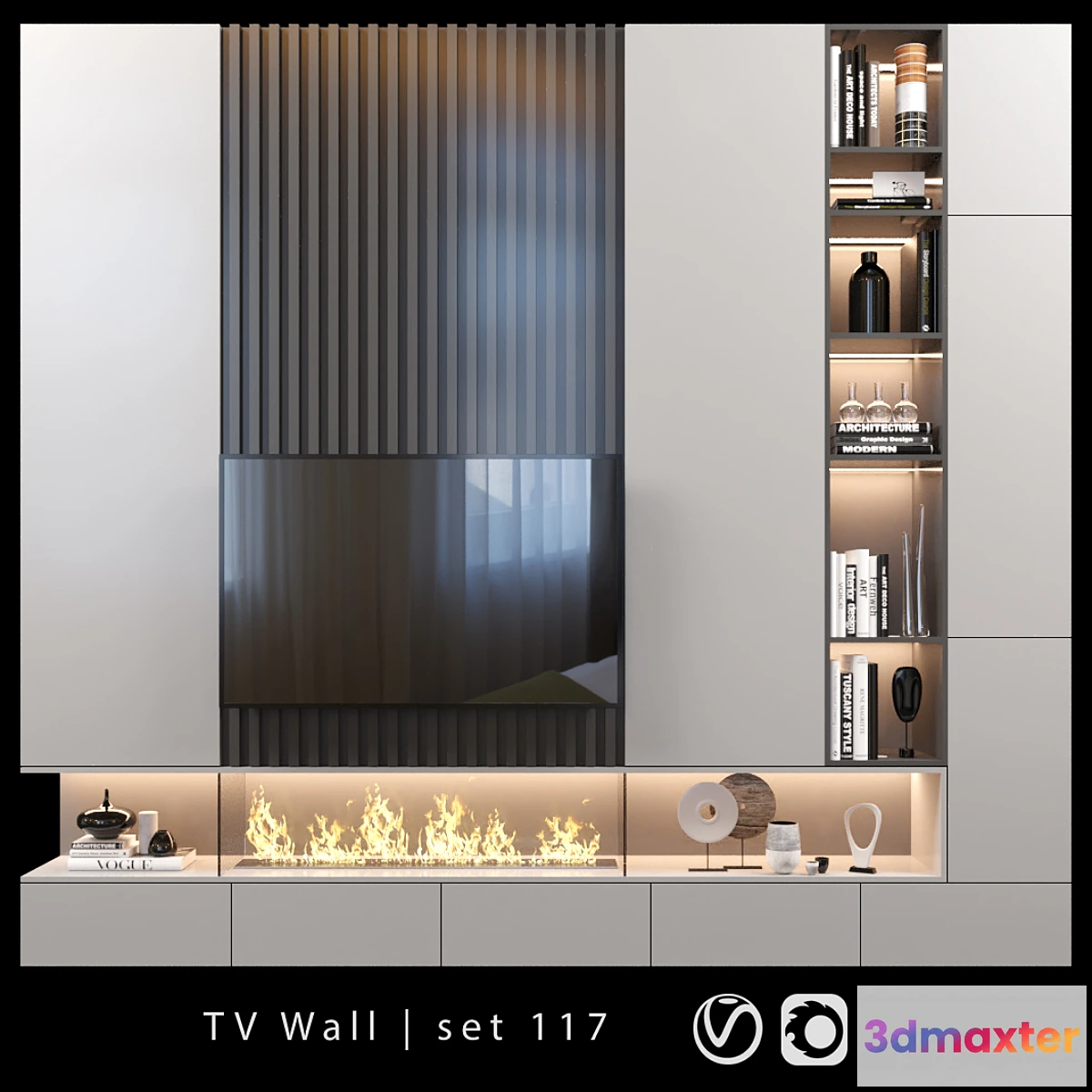 1419726 - TV Wall  set 117 3D Max