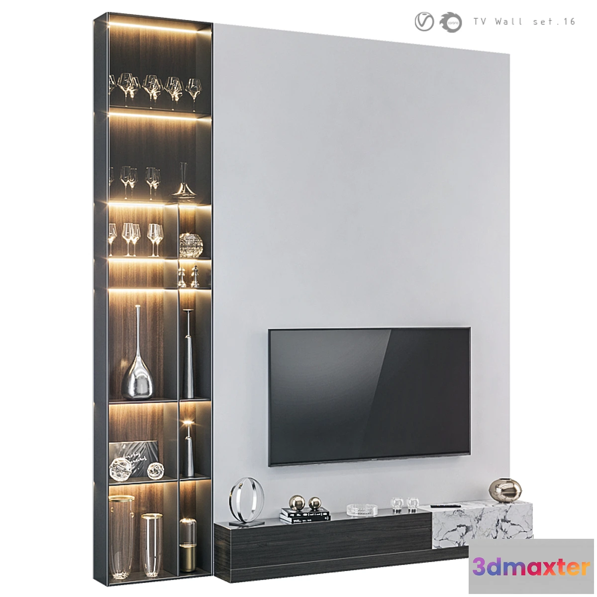1421316 - TV Wall set_16 3D Max