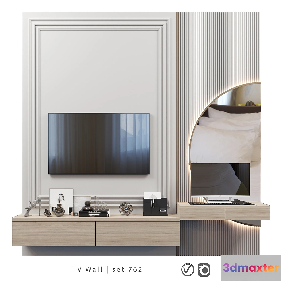 1422442 - TV Wall  set 762 3D Max