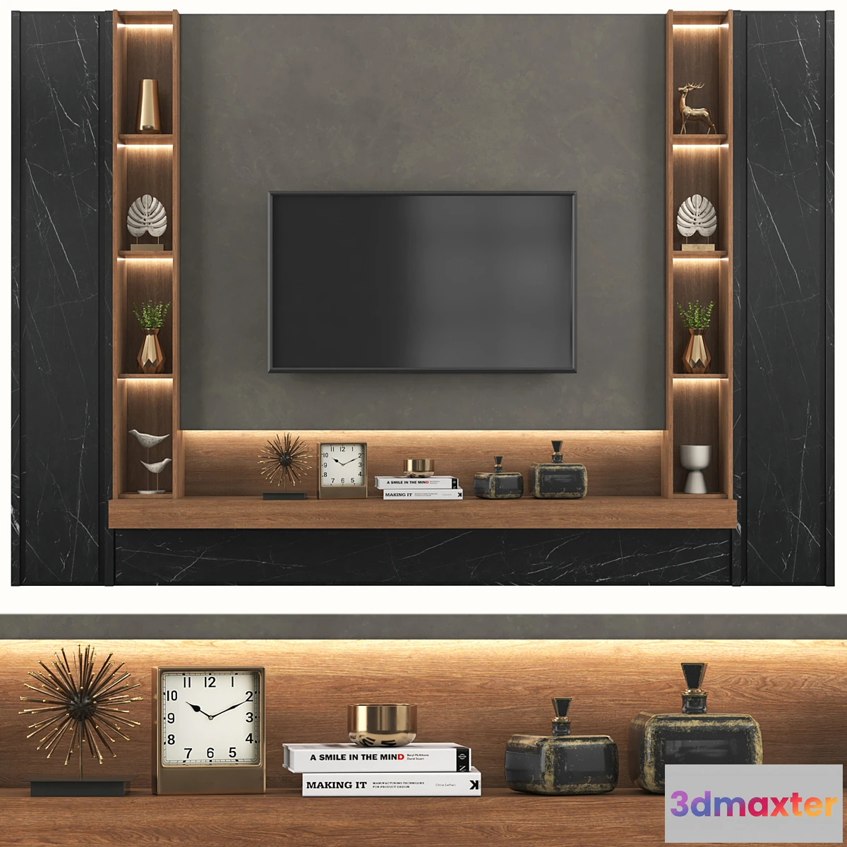 1427614 - Modern TV Wall set152 3D Max