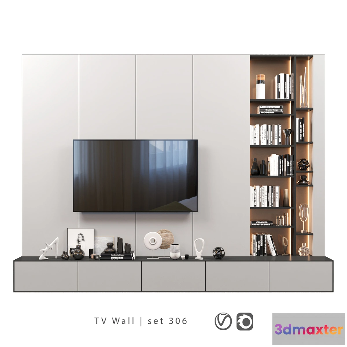 1427776 - TV Wall  set 306 3D Max