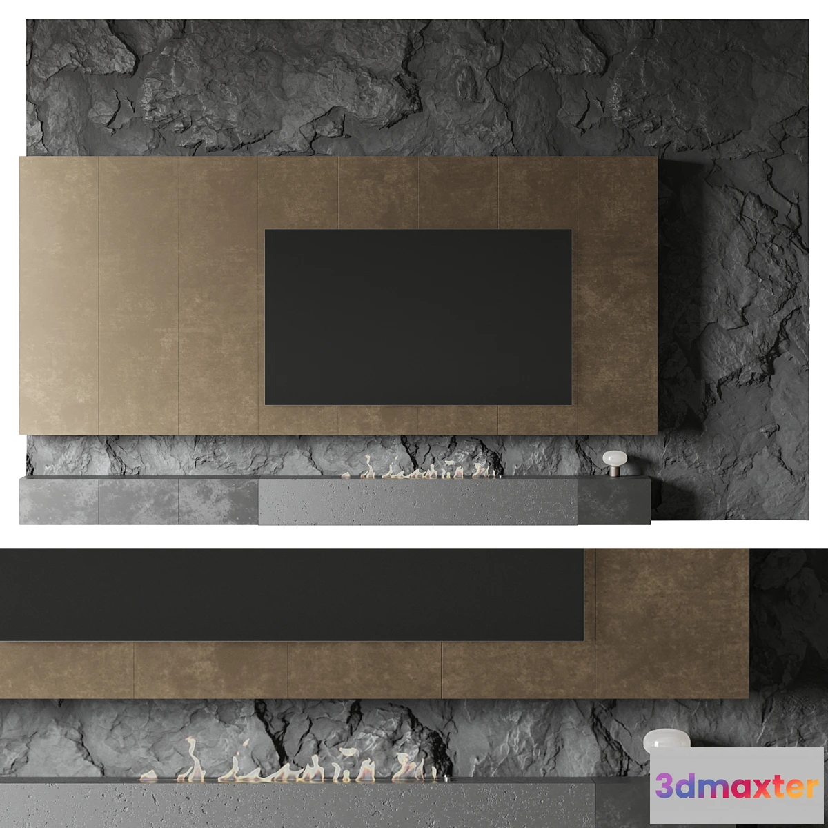 1431634 - TV rock panel №2 Vray 3D Max