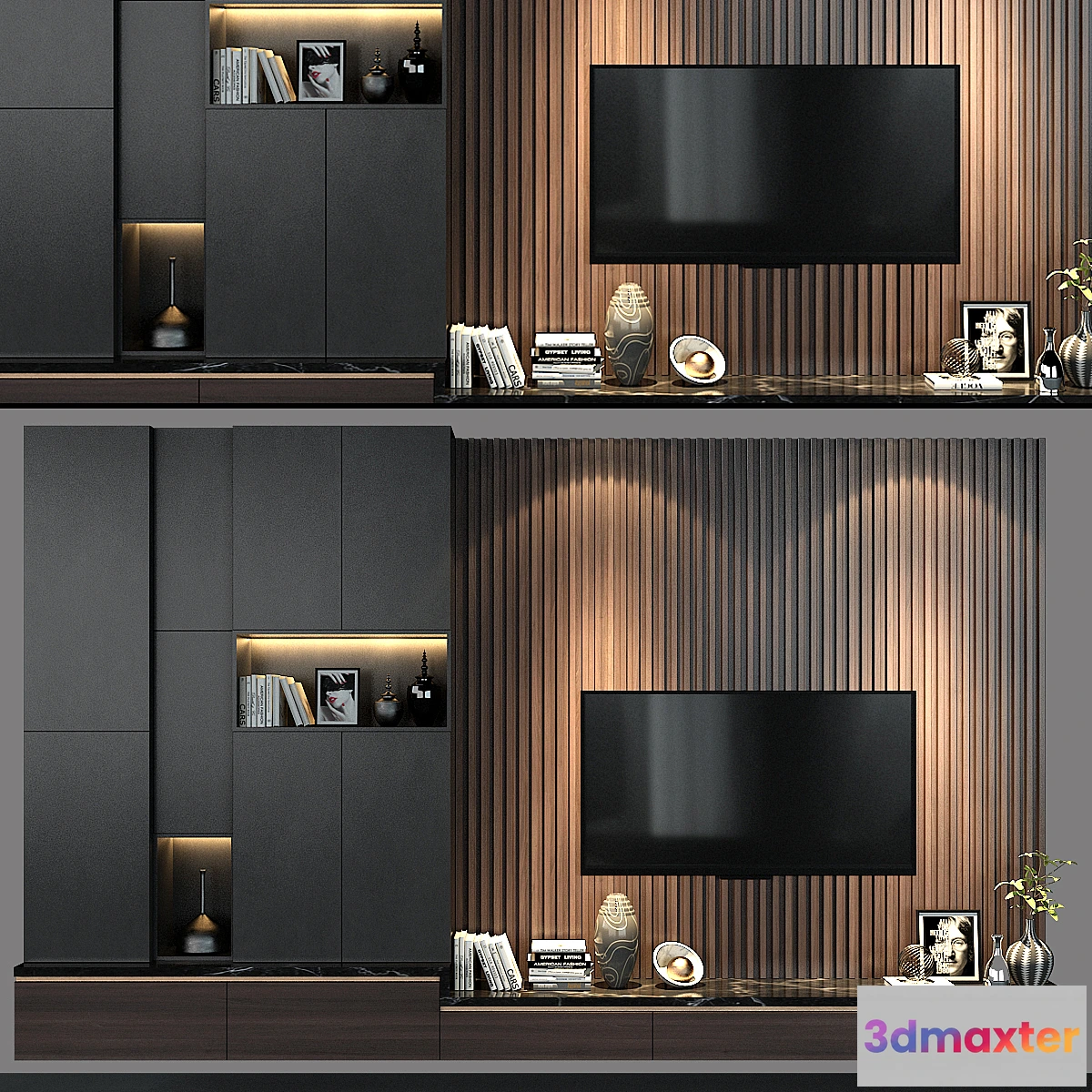 1434030 - TV Wall set 138 3D Max