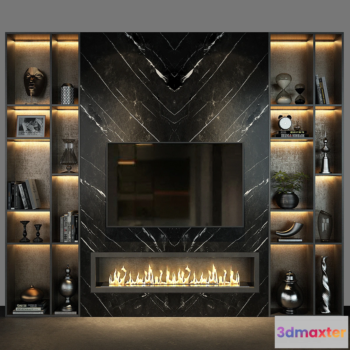 1434556 - TV Wall set 65 3D Max