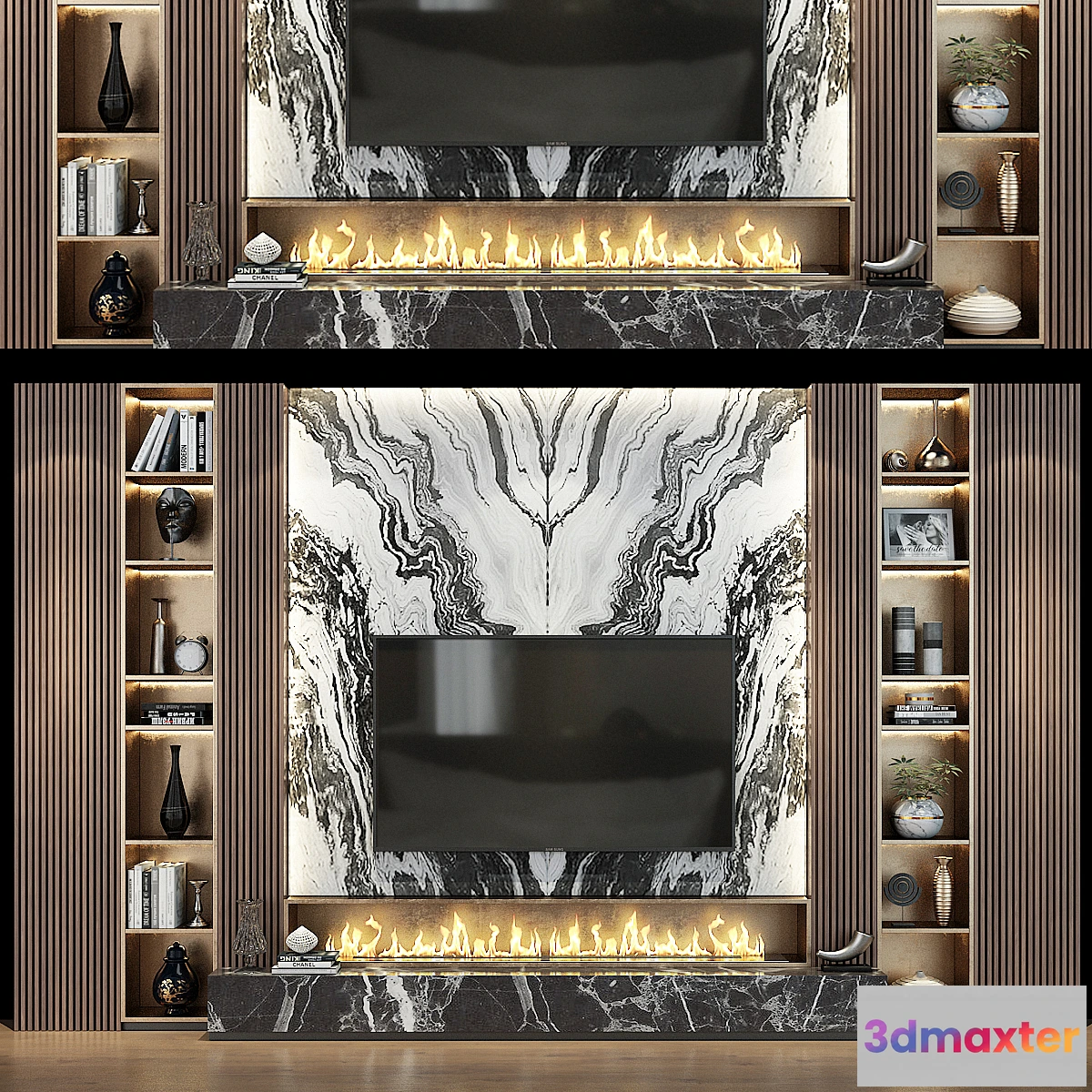 1436448 - TV Wall set 0166 3D Max