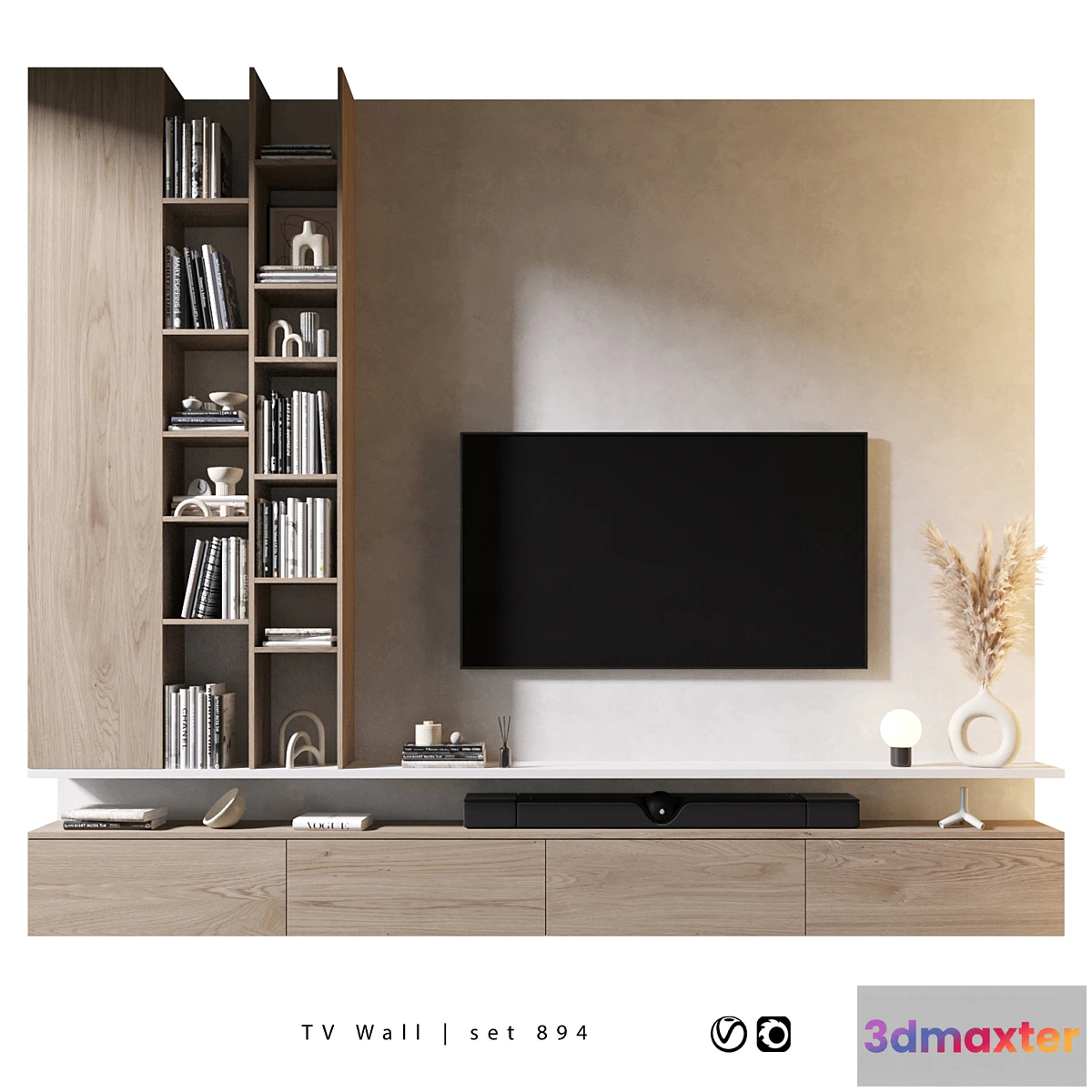 1436590 - TV Wall  set 894 3D Max
