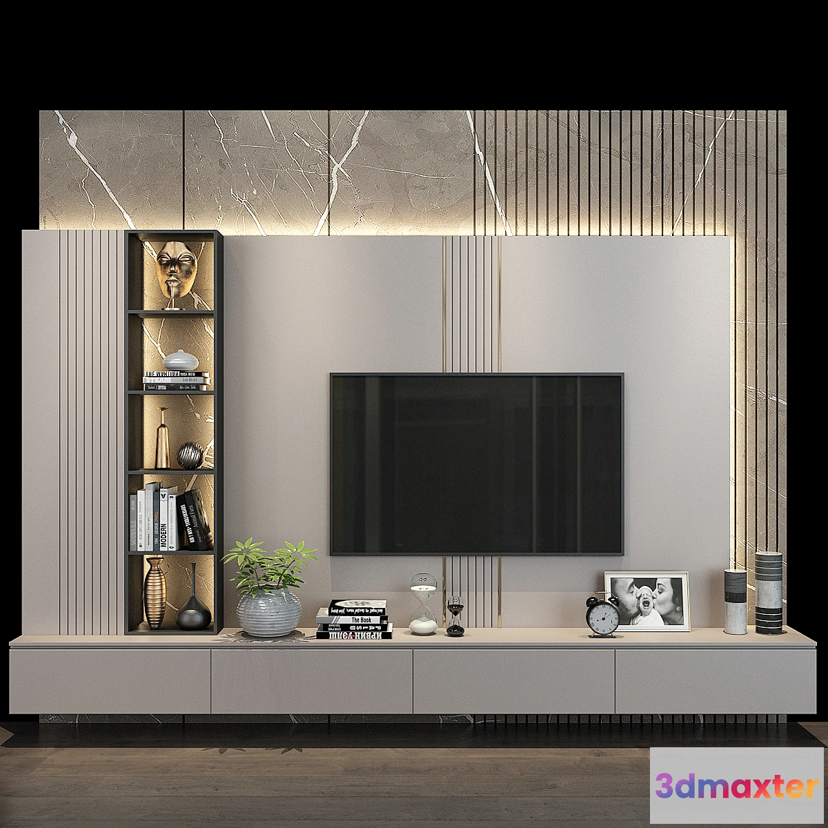 1437930 - TV Wall set 0177 3D Max