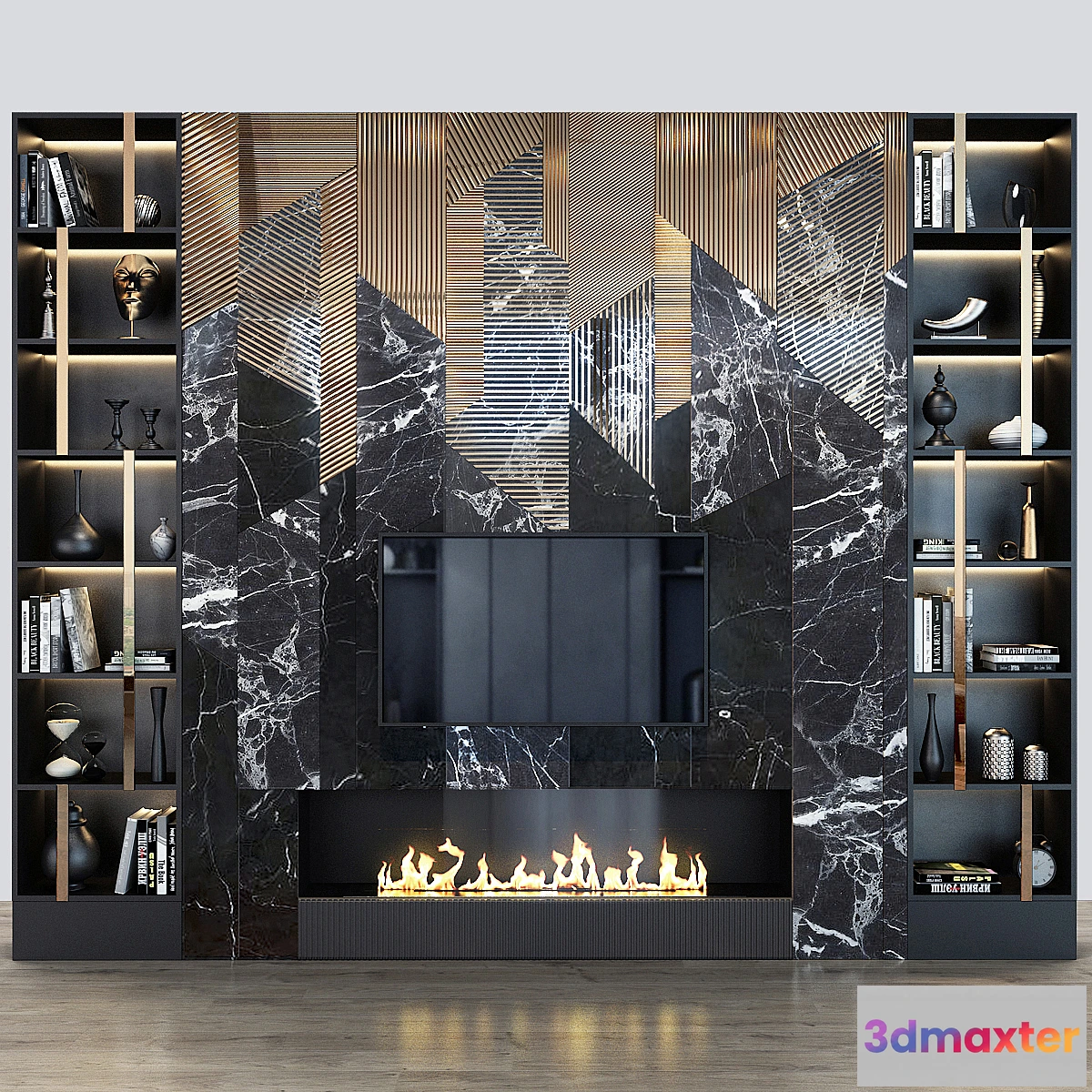 1438410 - TV Wall set 77 3D Max