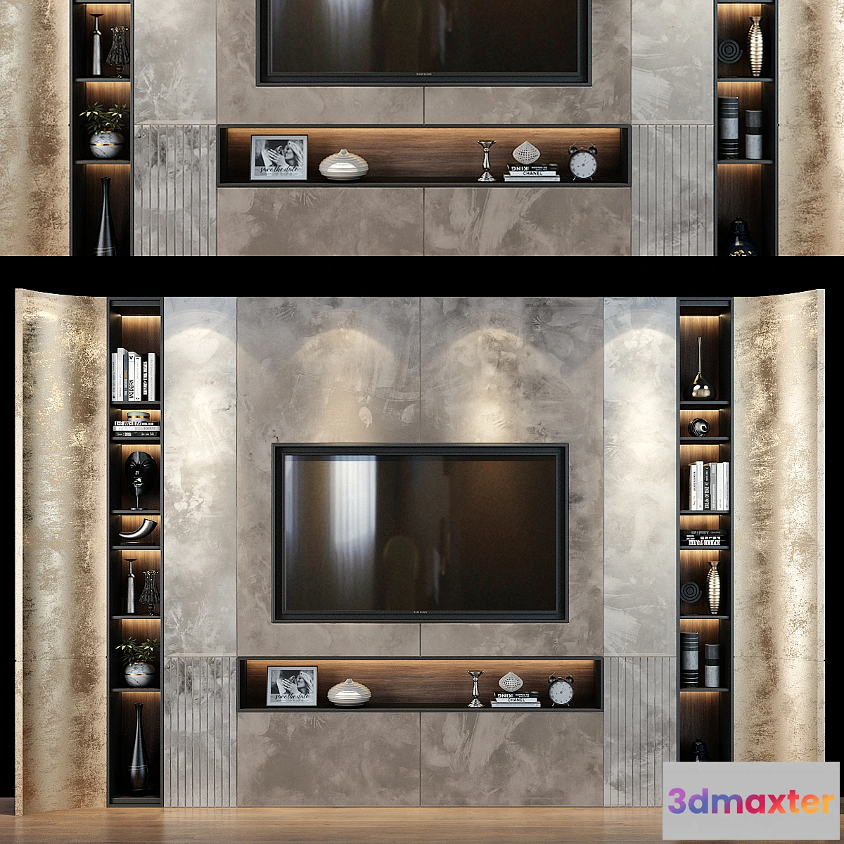 1442368 - TV Wall set 0169 3D Max