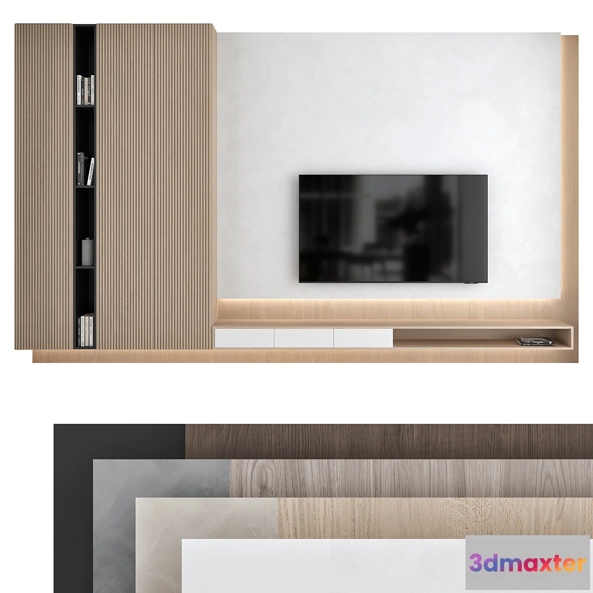 1443802 - TV wall set 06 3D Max