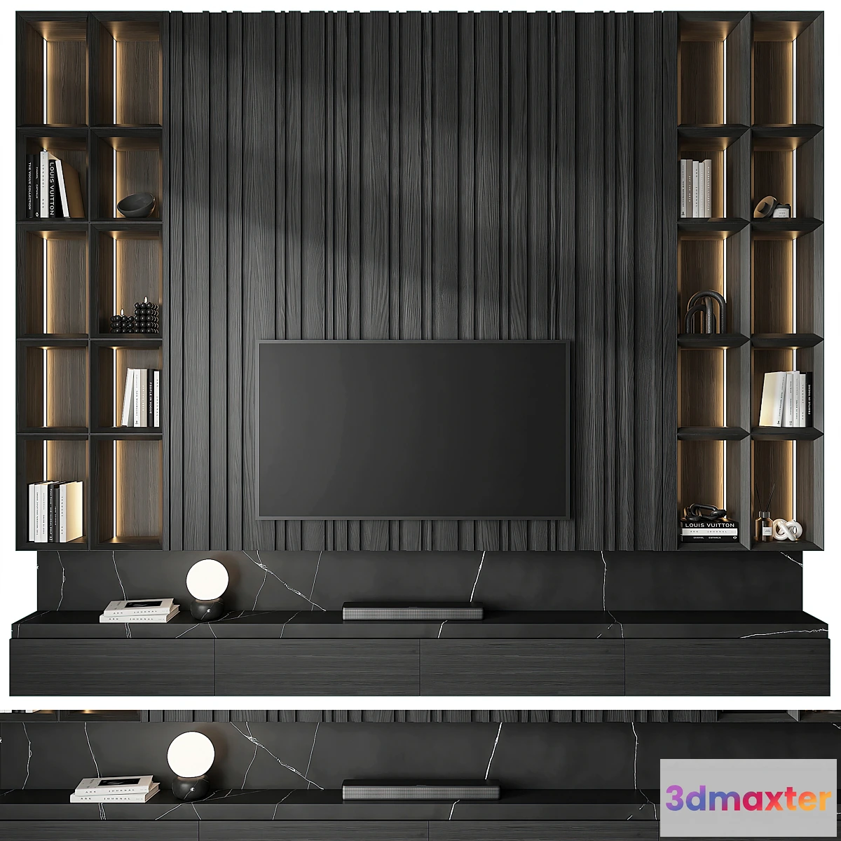 1447978 - tv wall set 16 3D Max