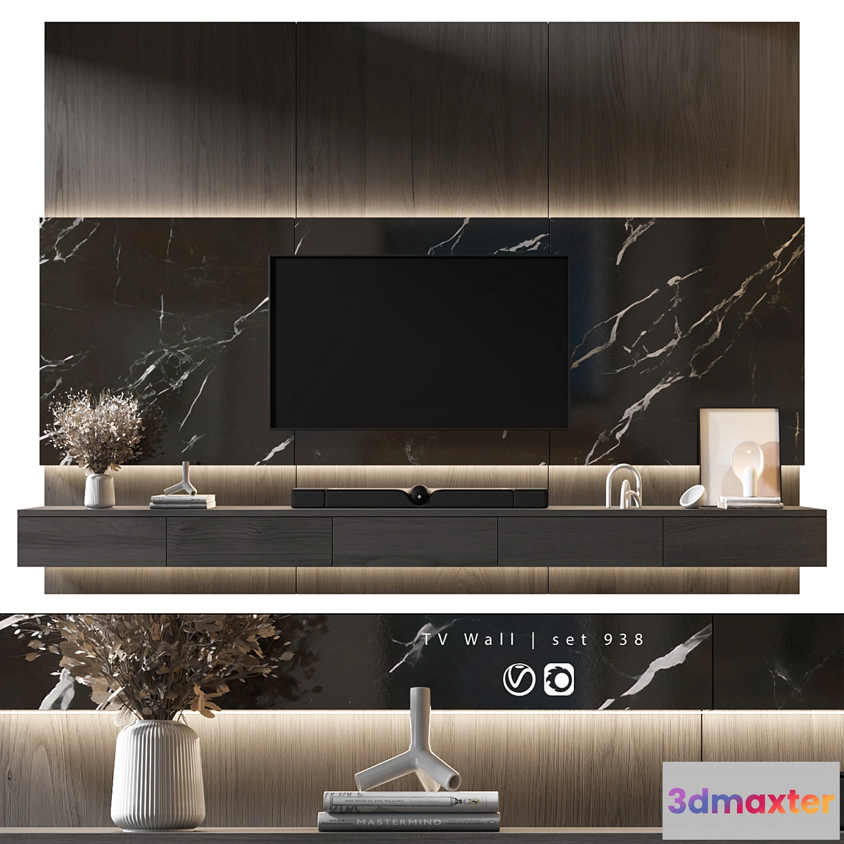 1452604 - TV Wall  set 938 3D Max