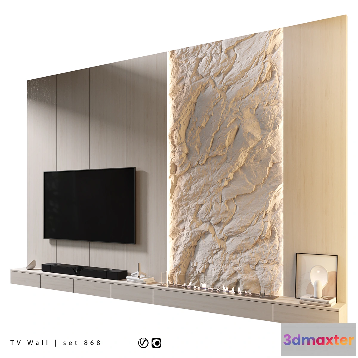 1453582 - TV Wall  set 868 3D Max