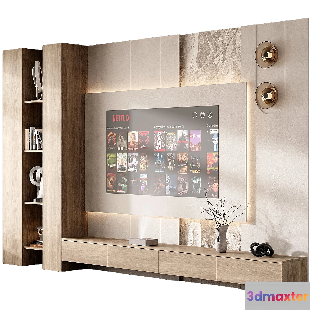 1453774 - TV Wall set 003 3D Max